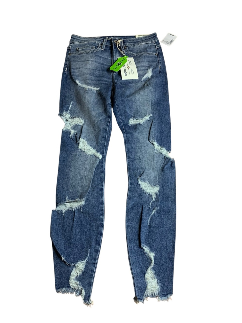 NWT Bootlegger Repreve Distressed Cropped High Rise Slim Jeans 24W x 26L